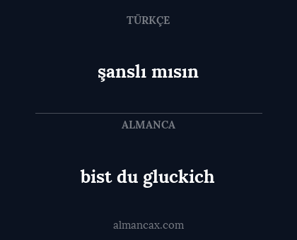 şanslı mısın - bist du gluckich