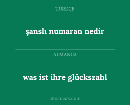 şanslı numaran nedir - was ist ihre glückszahl