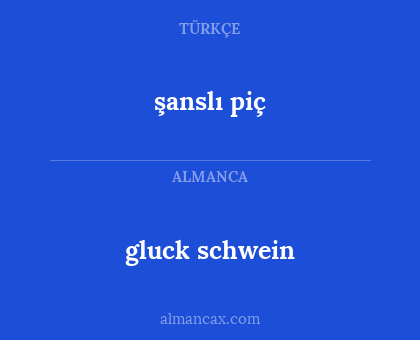 şanslı piç - gluck schwein
