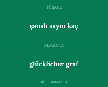 glücklicher graf - şanslı sayın kaç