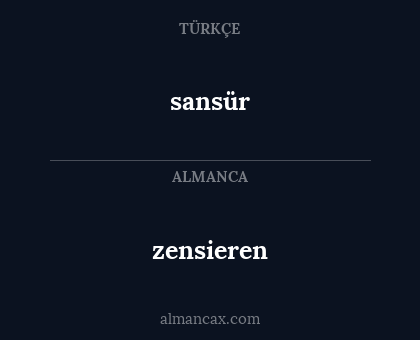 sansür - zensieren