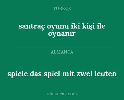 spiele das spiel mit zwei leuten - santraç oyunu iki kişi ile oynanır