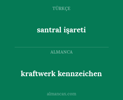 kraftwerk kennzeichen - santral işareti