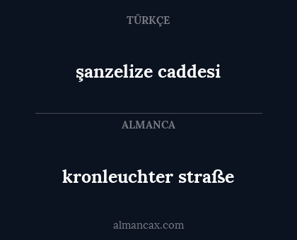şanzelize caddesi - kronleuchter straße
