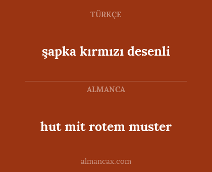 şapka kırmızı desenli - hut mit rotem muster
