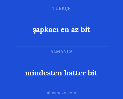 şapkacı en az bit - mindesten hatter bit