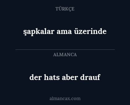 şapkalar ama üzerinde - der hats aber drauf