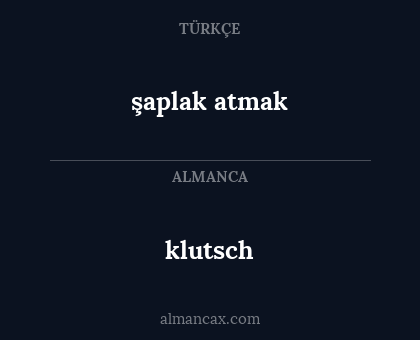 şaplak atmak - klutsch