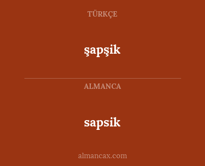 sapsik - şapşik