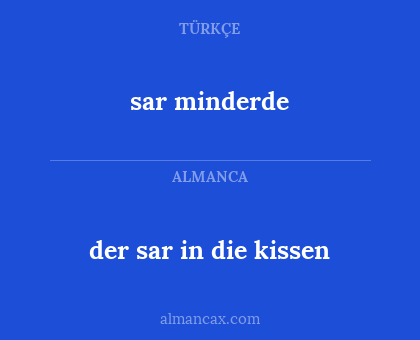 sar minderde - der sar in die kissen