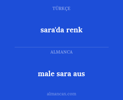 sara'da renk - male sara aus
