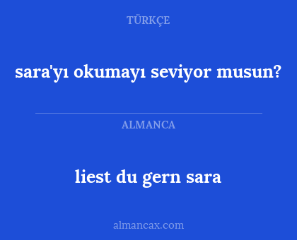 sara'yı okumayı seviyor musun? - liest du gern sara