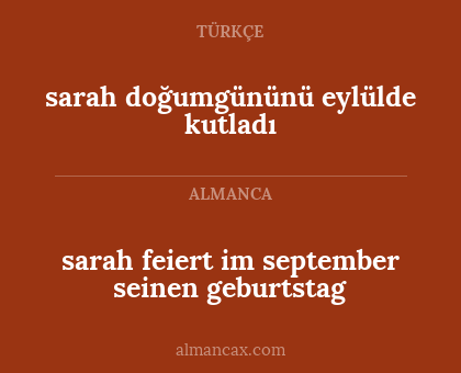 sarah feiert im september seinen geburtstag - sarah doğumgününü eylülde kutladı