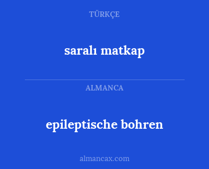 saralı matkap - epileptische bohren