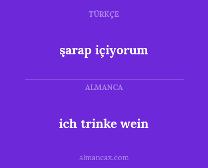 şarap içiyorum - ich trinke wein