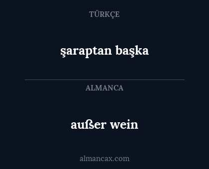 şaraptan başka - außer wein