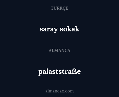 palaststraße - saray sokak