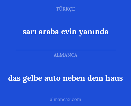 das gelbe auto neben dem haus - sarı araba evin yanında