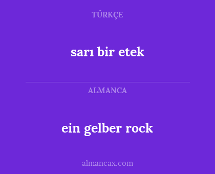 sarı bir etek - ein gelber rock