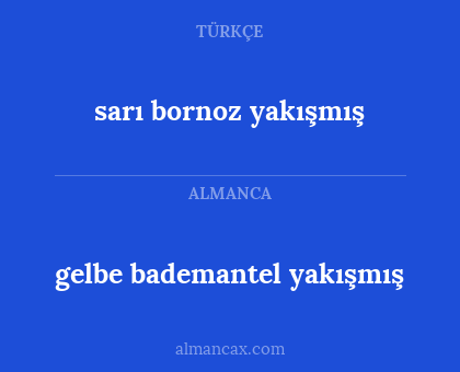 gelbe bademantel yakışmış - sarı bornoz yakışmış