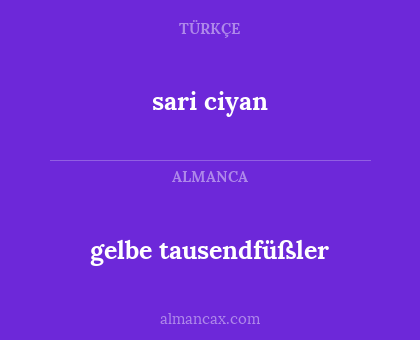 sari ciyan - gelbe tausendfüßler