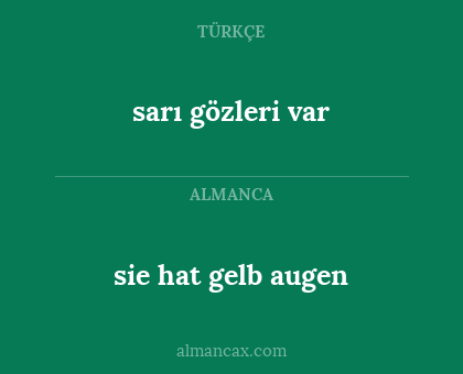 sie hat gelb augen - sarı gözleri var