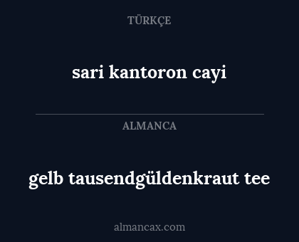 sari kantoron cayi - gelb tausendgüldenkraut tee