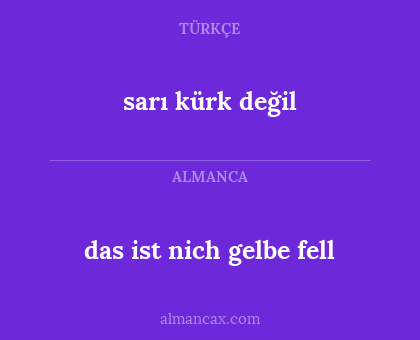 sarı kürk değil - das ist nich gelbe fell