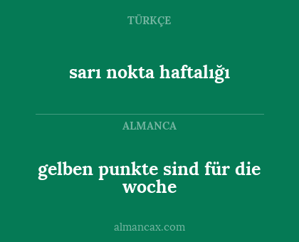 sarı nokta haftalığı - gelben punkte sind für die woche