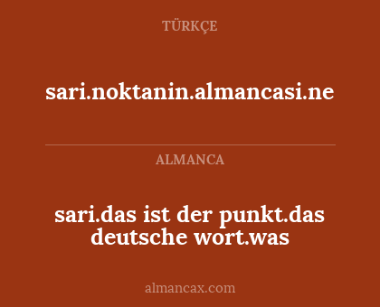 sari.das ist der punkt.das deutsche wort.was - sari.noktanin.almancasi.ne
