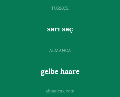 sarı saç - gelbe haare