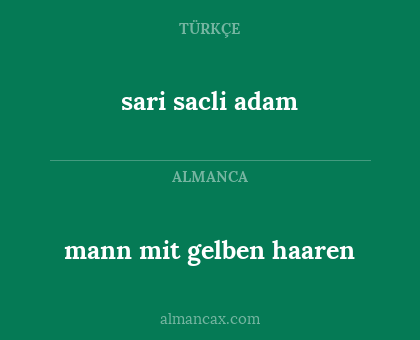 sari sacli adam - mann mit gelben haaren