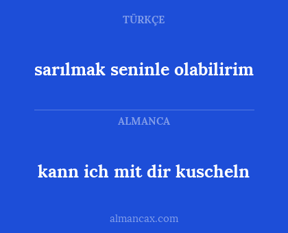 sarılmak seninle olabilirim - kann ich mit dir kuscheln