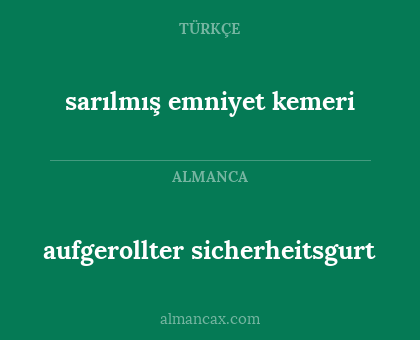sarılmış emniyet kemeri - aufgerollter sicherheitsgurt