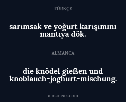 die knödel gießen und knoblauch-joghurt-mischung. - sarımsak ve yoğurt karışımını mantıya dök.