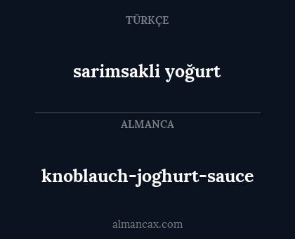 knoblauch-joghurt-sauce - sarimsakli yoğurt