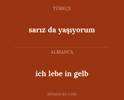 sarız da yaşıyorum - ich lebe in gelb