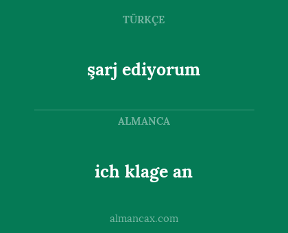 şarj ediyorum - ich klage an