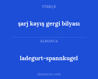 ladegurt-spannkugel - şarj kayış gergi bilyası