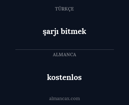 şarjı bitmek - kostenlos