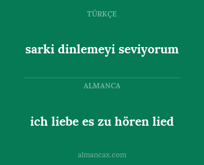 sarki dinlemeyi seviyorum - ich liebe es zu hören lied