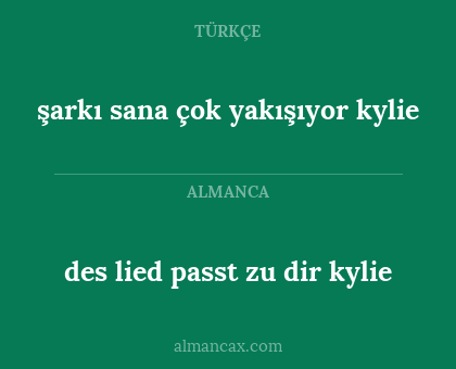 des lied passt zu dir kylie - şarkı sana çok yakışıyor kylie
