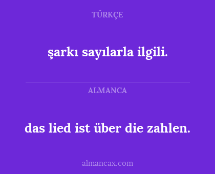 das lied ist über die zahlen. - şarkı sayılarla ilgili.