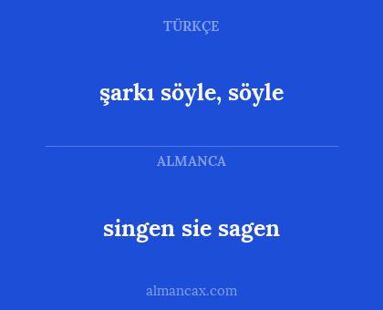 şarkı söyle, söyle - singen sie sagen