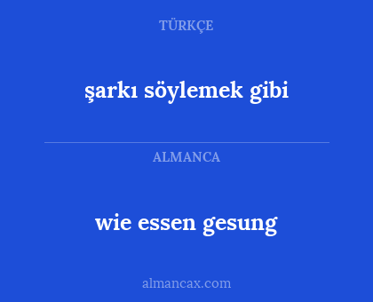 şarkı söylemek gibi - wie essen gesung