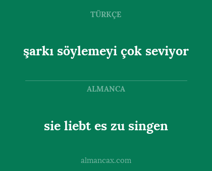 sie liebt es zu singen - şarkı söylemeyi çok seviyor