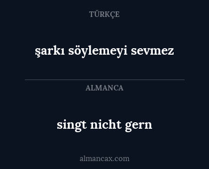 singt nicht gern - şarkı söylemeyi sevmez