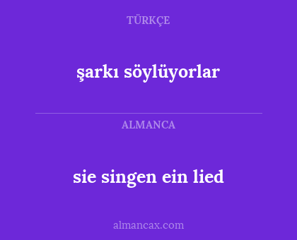 sie singen ein lied - şarkı söylüyorlar