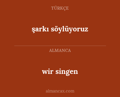 wir singen - şarkı söylüyoruz