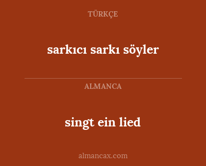 singt ein lied - sarkıcı sarkı söyler